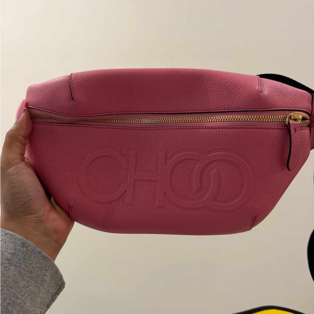 Jimmy Choo Pink Leather Crossbody Belt Bag